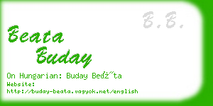 beata buday business card